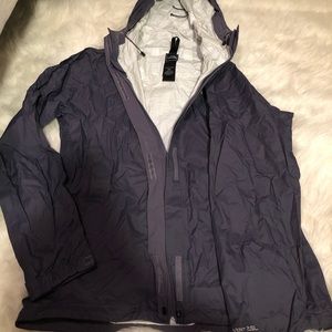 North face rain jacket purple grey